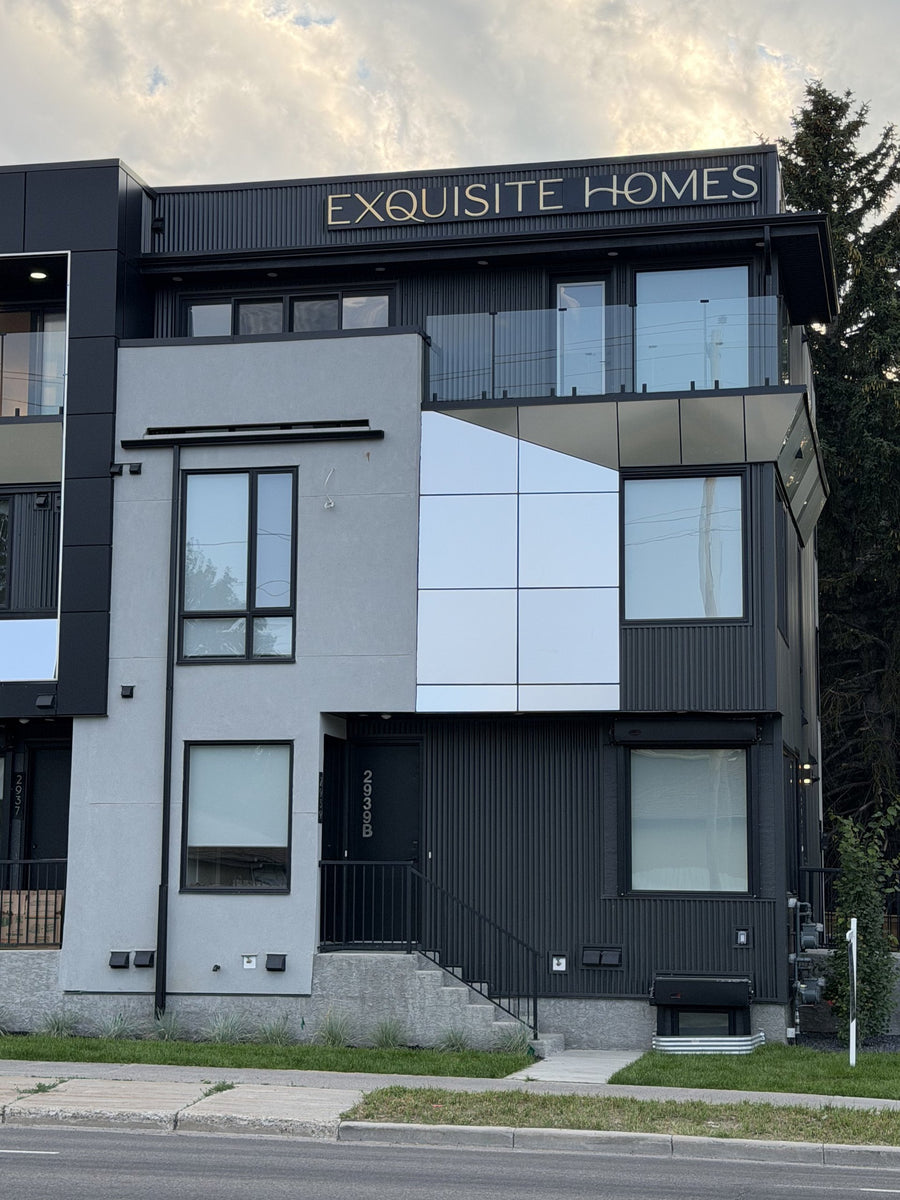 Exquisite Homes backlit letters by day — backlit signs Calgary by NEON YYC