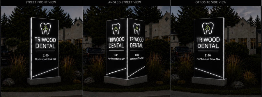 Pylon Sign Triwood Dental