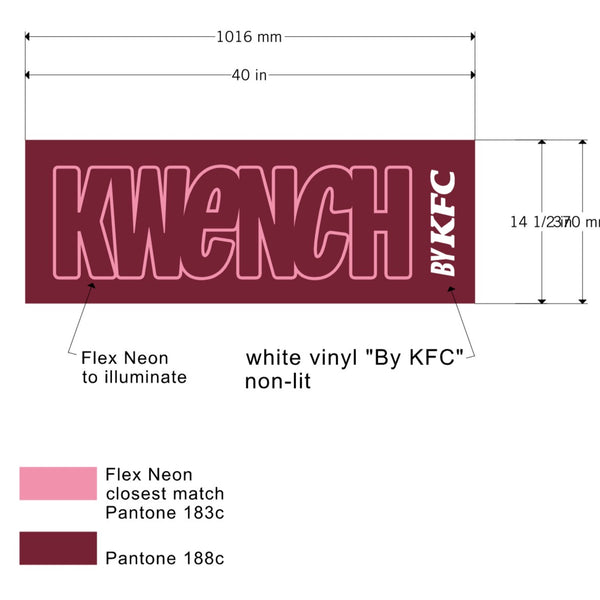 Custom Neon Sign: Kwench Counter