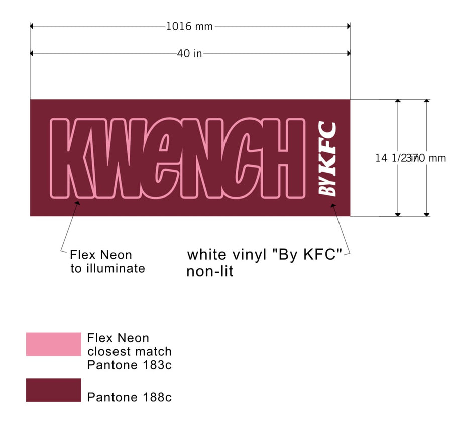 Custom Neon Sign: Kwench Counter