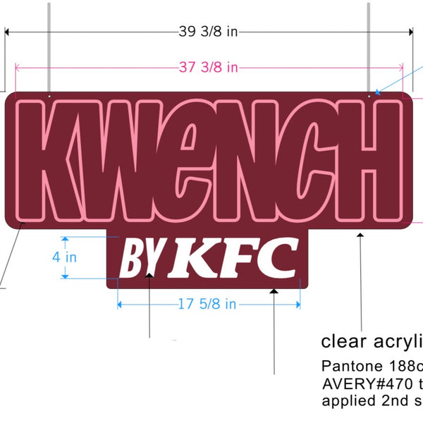 Custom Neon Sign: Kwench Window