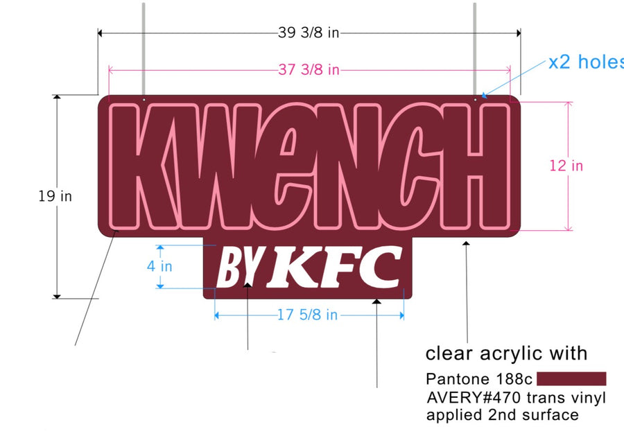 Custom Neon Sign: Kwench Window