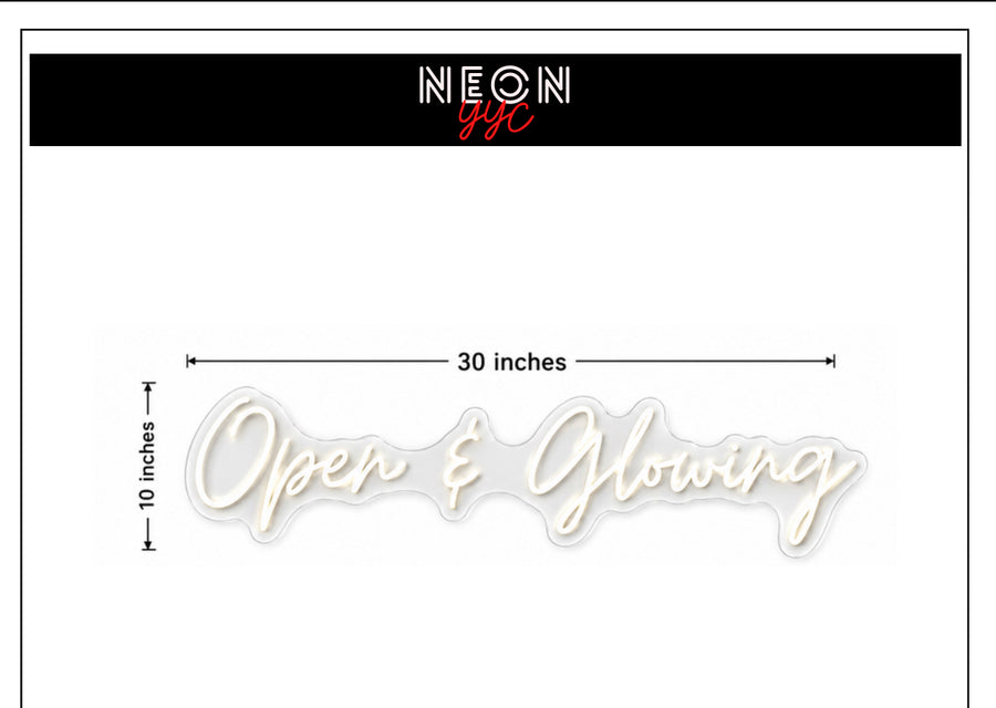 Open & Glowing Neon Sign