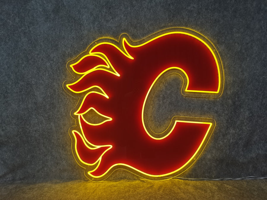 Calgary Flames LED Neon Sign – 2 ft × 2 ft