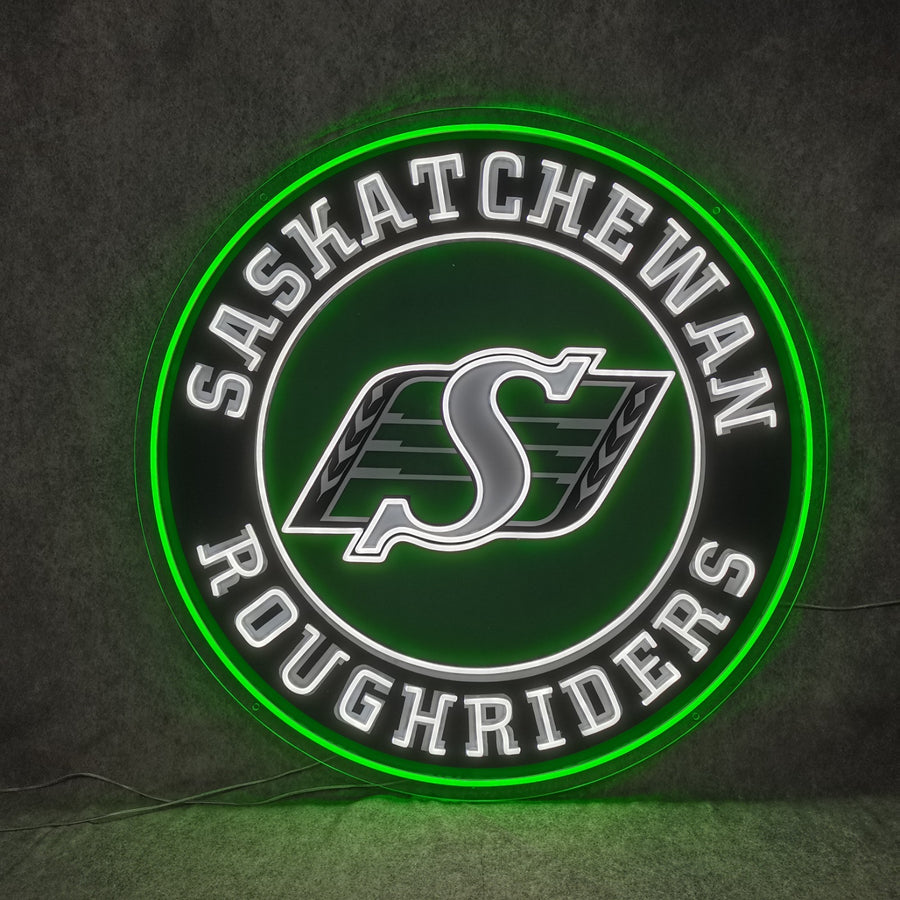 Saskatchewan Roughriders LED Neon Sign – 2 ft × 2 ft