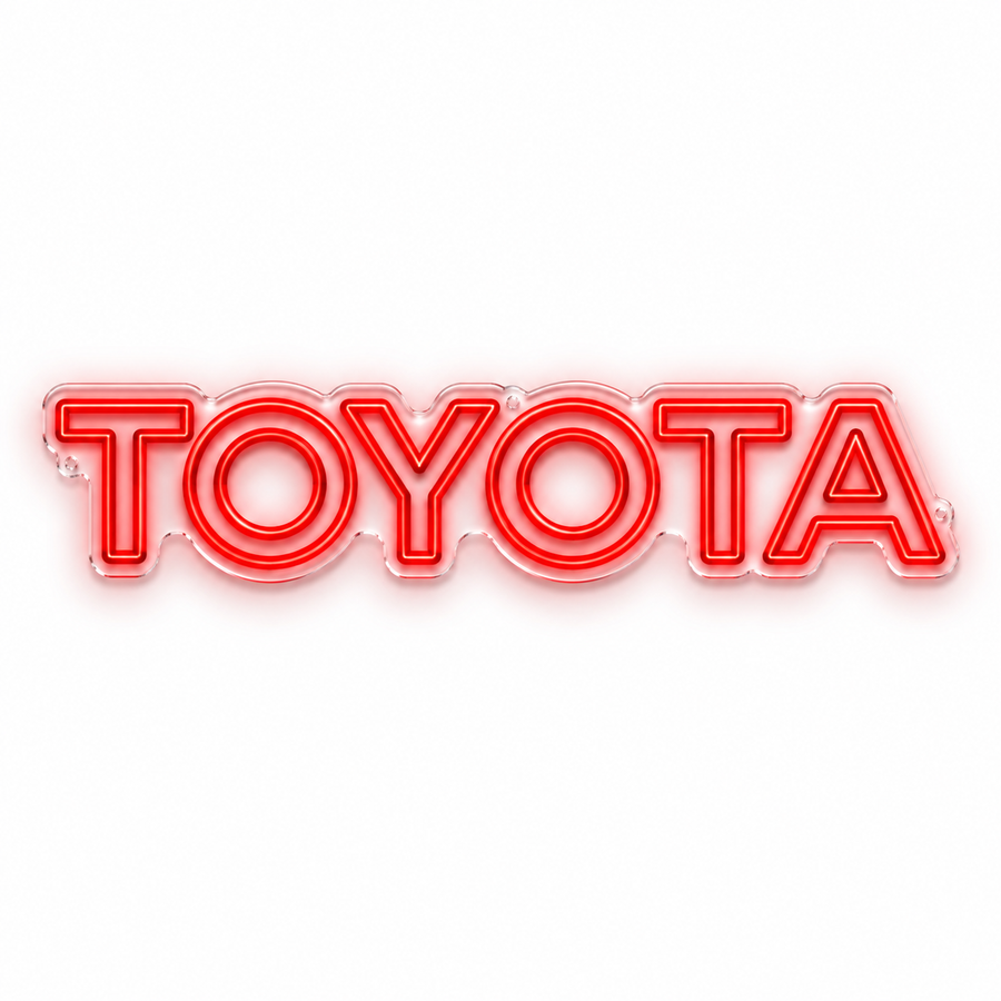 Toyota Wordmark LED Neon Sign – 3 ft × 3 ft