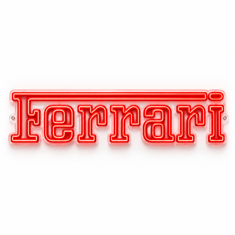 Ferrari Wordmark LED Neon Sign – 3 ft × 3 ft