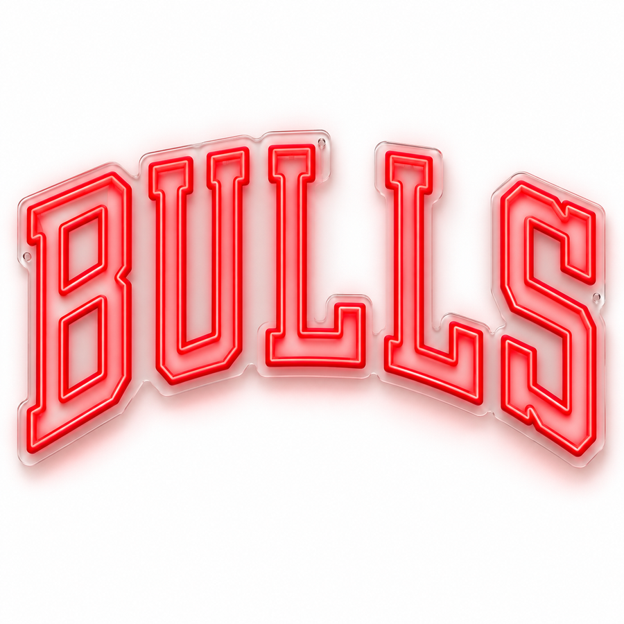 Chicago Bulls Wordmark LED Neon Sign – 2 ft × 2 ft