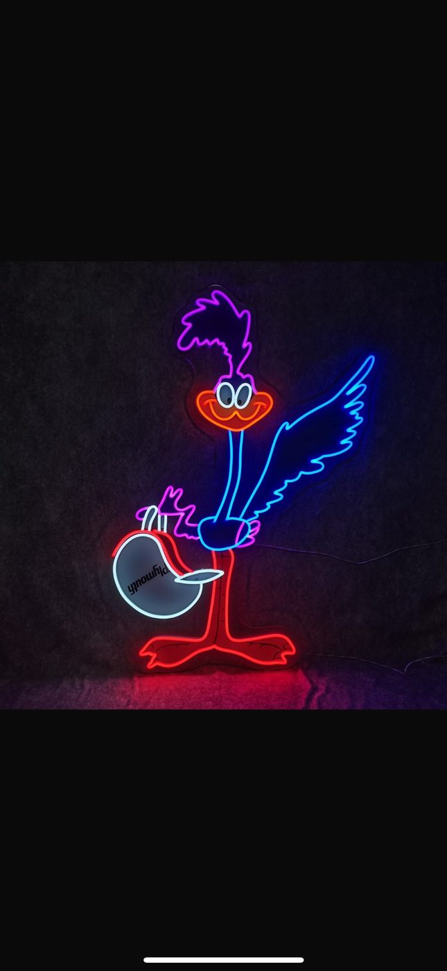Road Runner custom LED neon art figure — Calgary neon sign company