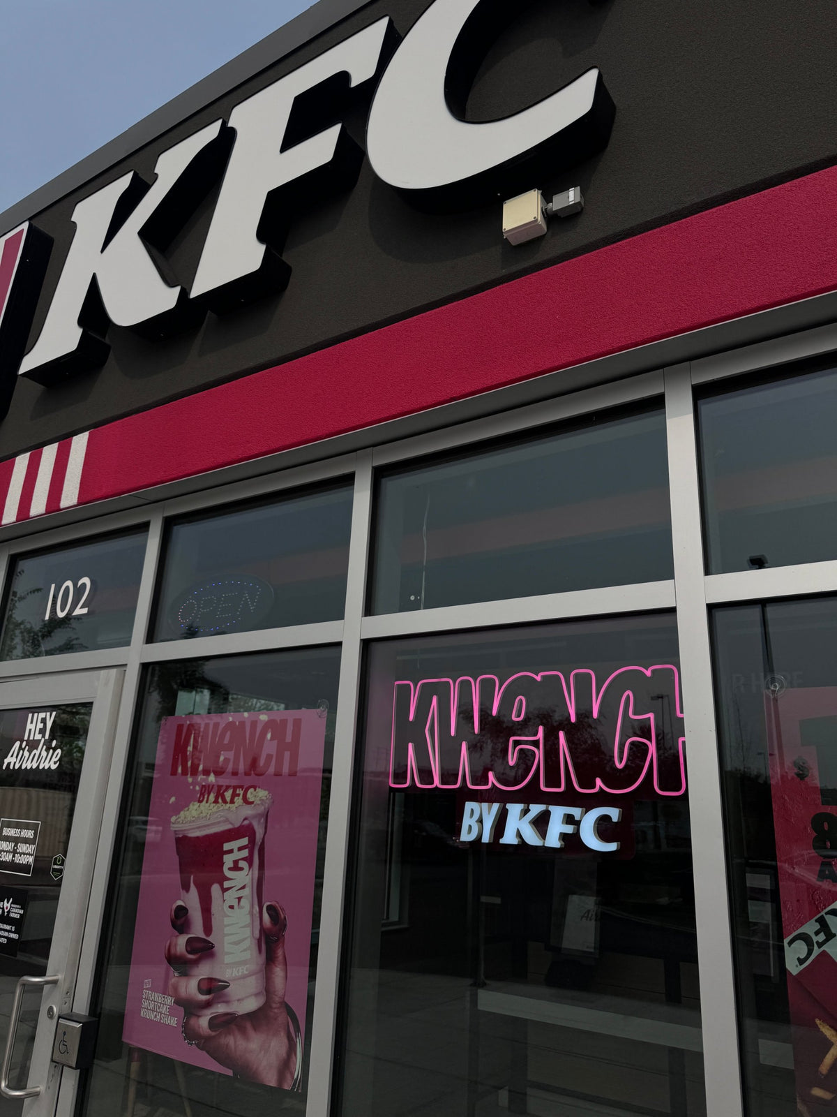 KFC Kwench window neon sign — Calgary custom neon