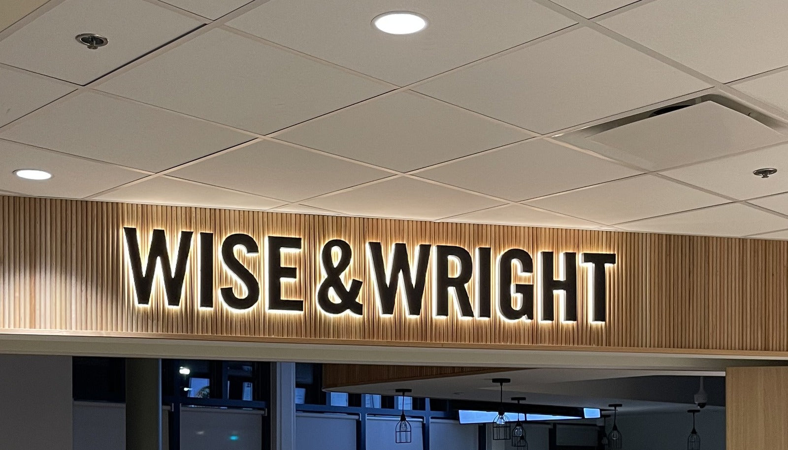 Wise & Wright backlit letters — NEON YYC Calgary