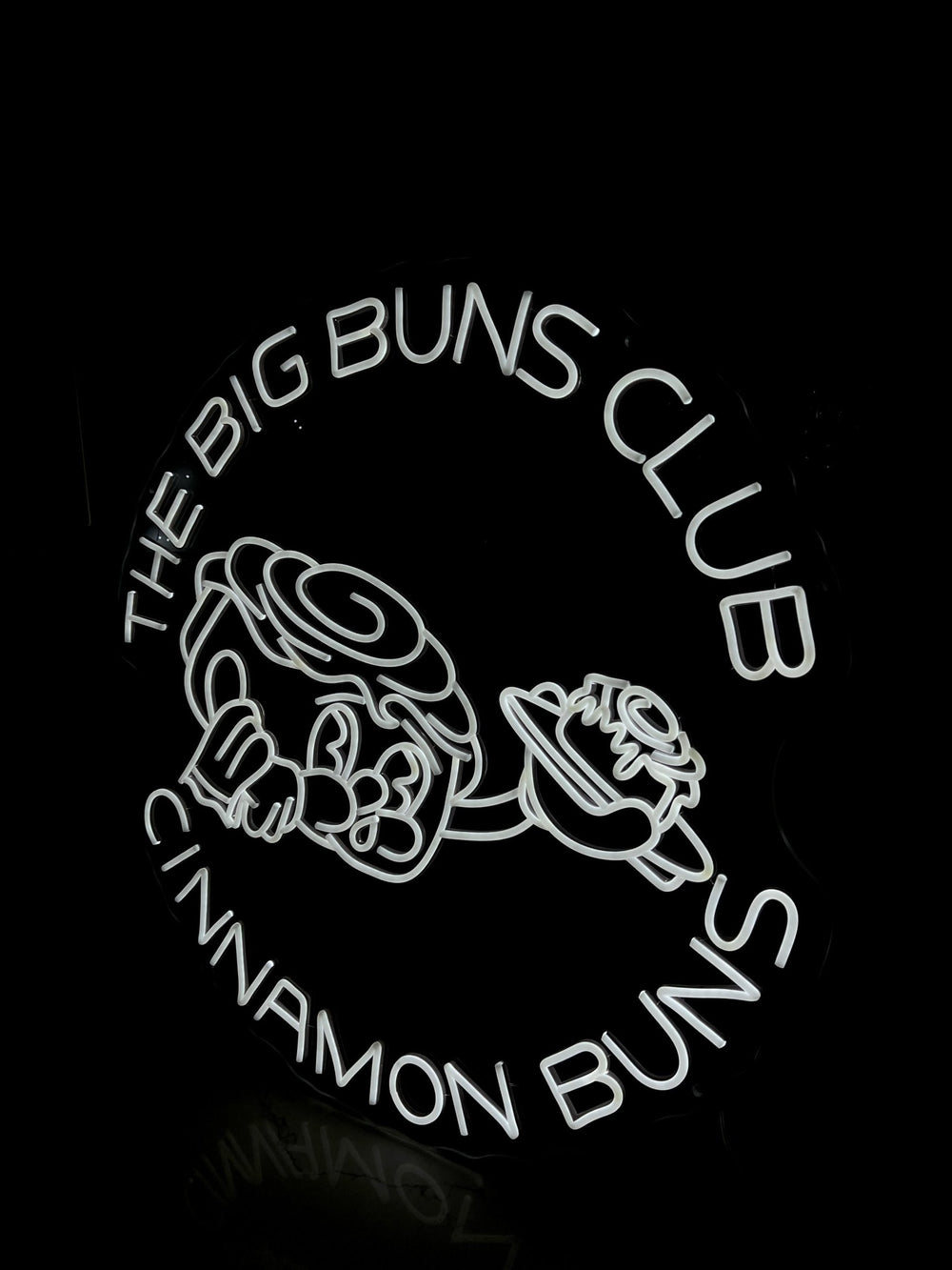 The Big Buns Club white led neon logo — NEON YYC Calgary