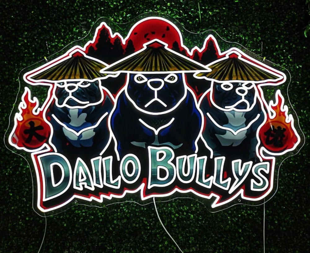 Dailo Bullys custom LED neon art sign — Calgary neon fabrication