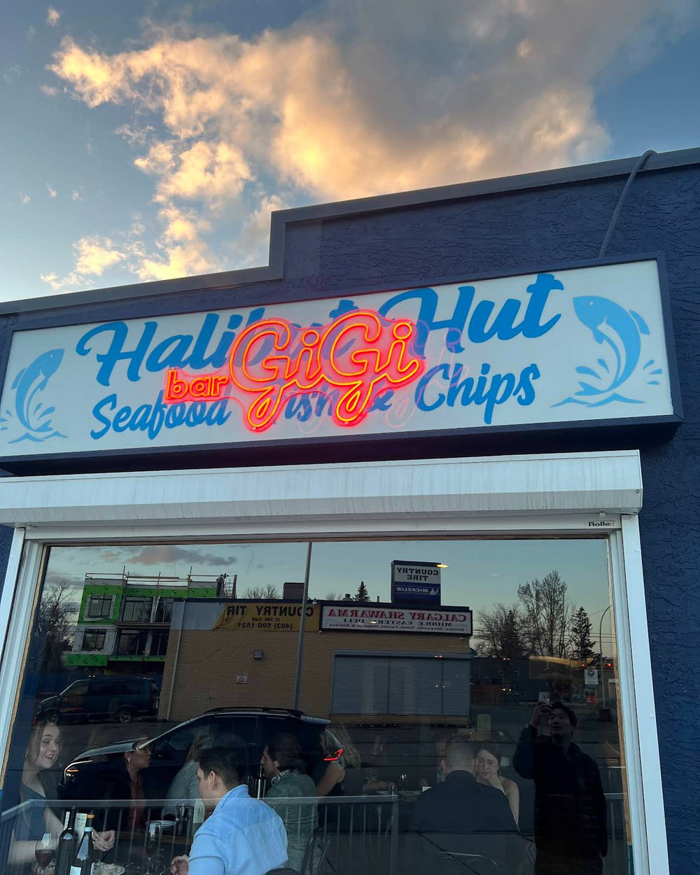 Halibut Hut storefront neon sign — NEON YYC Calgary