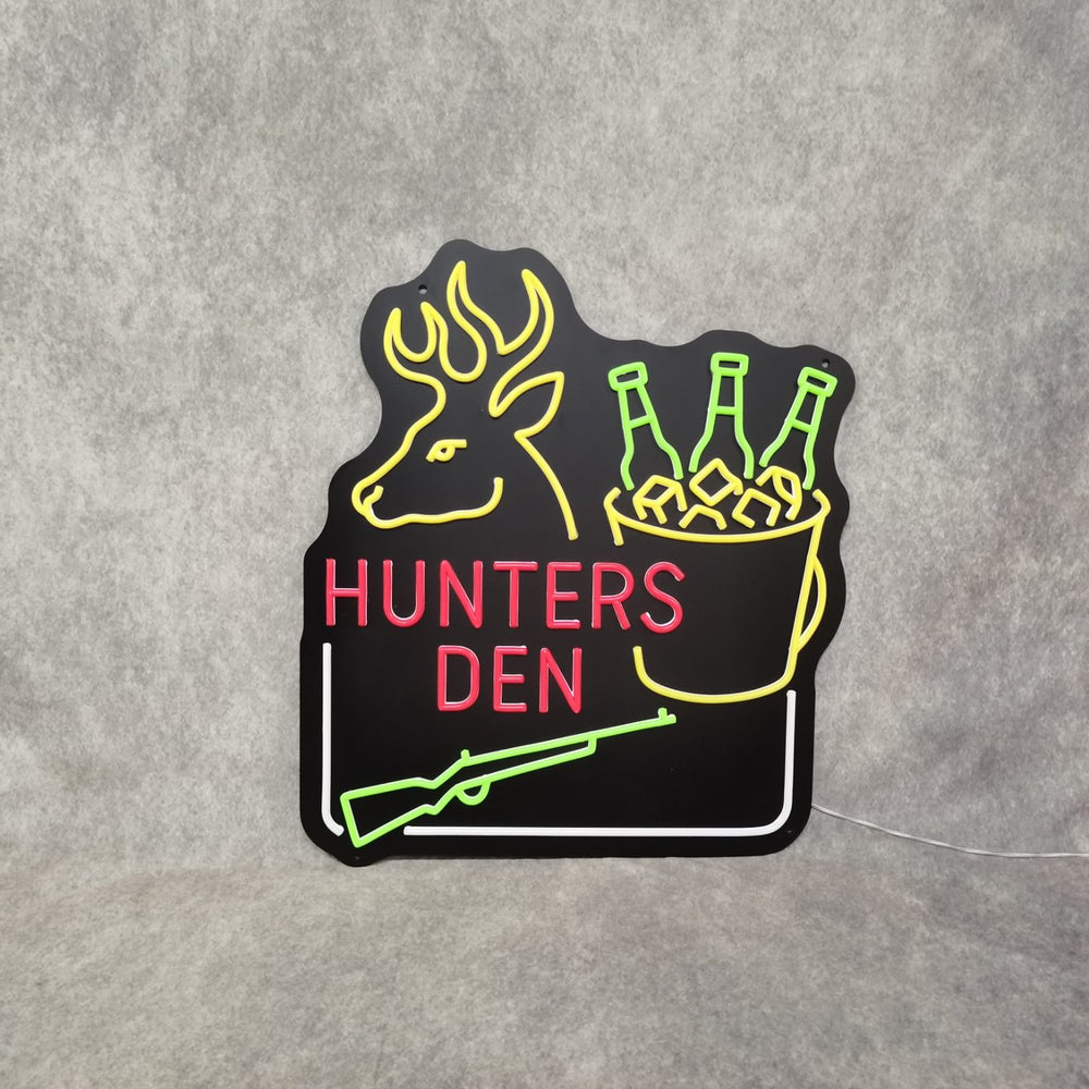 Hunters Den custom LED neon sign — Calgary neon signs