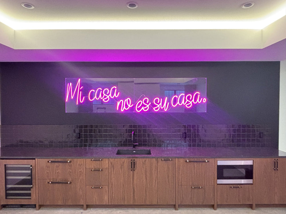 Mi casa no es su casa pink LED neon kitchen sign — NEON YYC Calgary