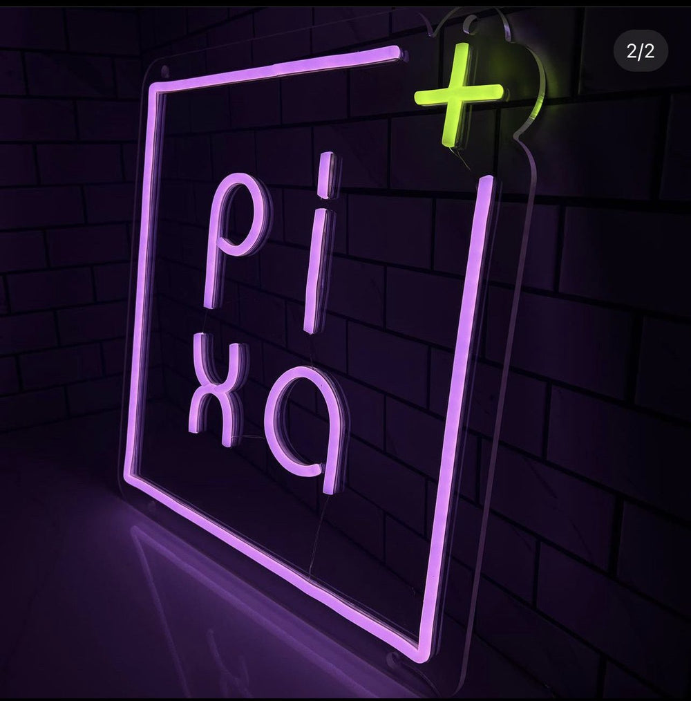 Pixa purple LED neon logo sign — NEON YYC Calgary