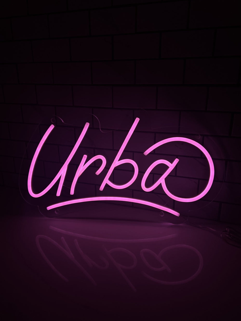 Urba pink LED neon logo sign — NEON YYC Calgary