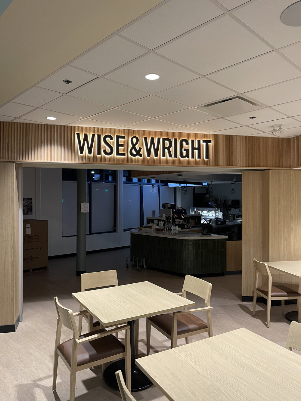 Wise & Wright backlit letters — NEON YYC Calgary